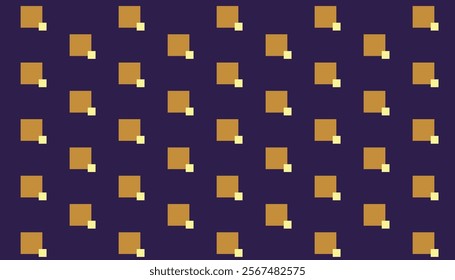 Geometric pattern combining smaller gold and yellow squares on a purple background