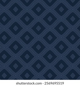 Geometric pattern composed of interlocking ovals or diamond shapes formed by wavy lines.