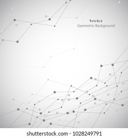 Geometric pattern with connected lines and dots. Vector illustration.