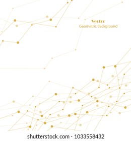 Geometric pattern with connected lines and dots. Vector illustration.