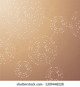 Geometric pattern with connected lines and dots.