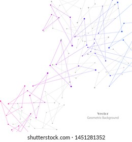 Geometric pattern with connected lines and dots. Vector illustration.