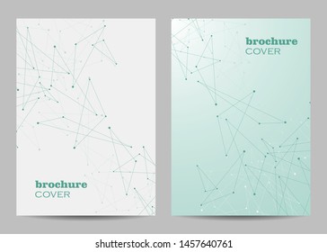 Geometric pattern with connected lines and dots. Vector illustration.