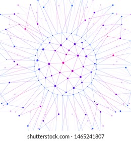 Geometric pattern with connected lines and dots. Vector illustration.