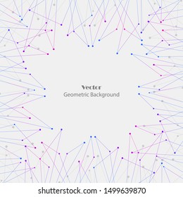 Geometric pattern with connected lines and dots. Vector illustration.