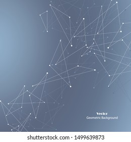 Geometric pattern with connected lines and dots. Vector illustration.