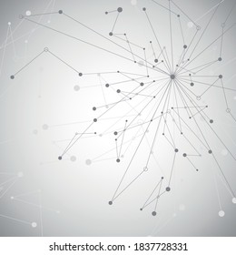 Geometric pattern with connected lines and dots. Vector illustration.