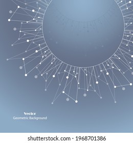 Geometric pattern with connected lines and dots. Vector illustration.