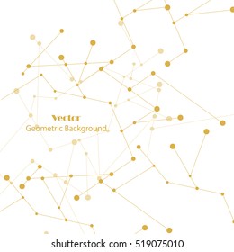 Geometric pattern with connected lines and dots. Vector illustration.