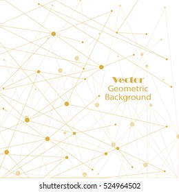 Geometric pattern with connected lines and dots. Vector illustration.