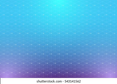 Geometric pattern with connected lines and dots. Graphic background connectivity. Modern stylish polygonal backdrop communication compounds for your design. Lines plexus. Vector illustration