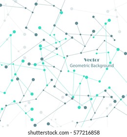 Geometric pattern with connected lines and dots. Vector illustration.