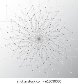 Geometric pattern with connected lines and dots. Vector illustration.