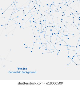 Geometric pattern with connected lines and dots. Vector illustration.
