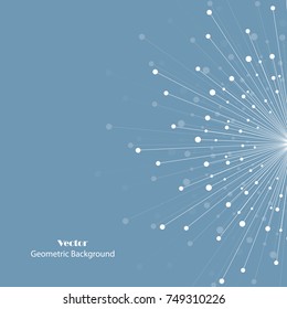 Geometric pattern with connected lines and dots. Vector illustration