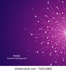 Geometric pattern with connected lines and dots. Vector illustration