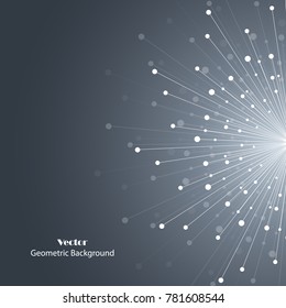 Geometric pattern with connected lines and dots. Vector illustration