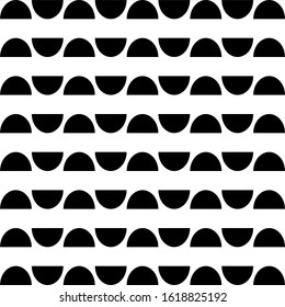 geometric pattern consisting of black and white semicircles.abstract fabric and wall vector seamless background.stylish background for fabric, wrapping, packaging paper, wallpaper