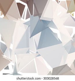 Geometric pattern consisting of randomly distributed triangles of different sizes and colors