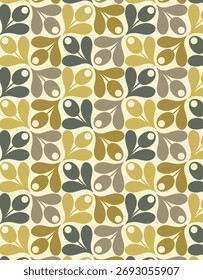 The geometric pattern consists of seamless shapes. It is suitable for fabric, wallpaper, packaging and backgrounds.