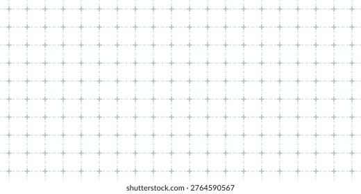 Geometric pattern of cross plus signs, dotted grid design. Paper texture for notebook, wallpaper with cross shapes. Simple mathematical symbol texture for graphic background. Vector illustration