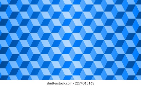 Patrón geométrico del cubo. Ilustración del patrón geométrico con color azul. Patrón de forma cuadrada para el fondo, disposición, decoración, plantilla, textura o papel pintado en el diseño gráfico