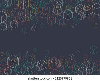 Geometric pattern with cubes. Abstract vector background