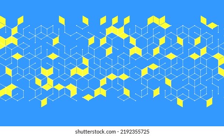 Geometric pattern with cubes and hexagons. Technology background. Vector illustration