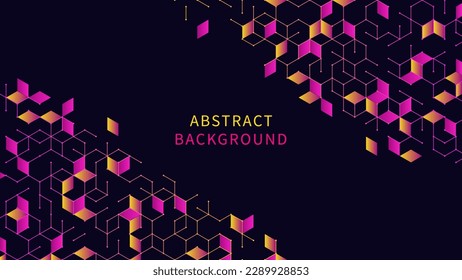 Geometric pattern with cubes and hexagons. Technology background. Vector illustration