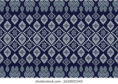 Geometric pattern, dark blue, white vintage