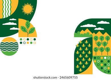 Geometric pattern, Decoration for Sustainable Agriculture brochure - for right and left sides