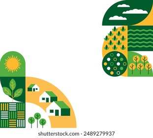 Geometric pattern, Decoration for Sustainable Agriculture brochure - for top right and bottom left sides