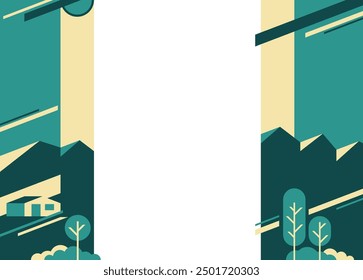 Geometric pattern, for decoration of Sustainable Agriculture brochure or slideshow. Right and left margins or sides of layout, geometric style