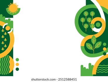 Geometric pattern, Decoration for Sustainable Agriculture brochure - for left and right margins