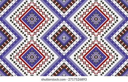 Geometric pattern decorative background. color square shape. for decoration, curtain, fabric, clothing. embroidery style.