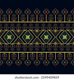 Geometric pattern decorative background. for decoration, home decor, curtain, fabric, clothing. embroidery style.