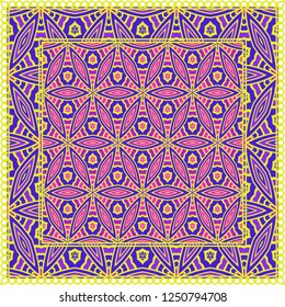 Geometric Pattern With decorative Ornament. Illustration. Design For Prints, Textile, Decor, Fabric. Vector