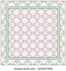 Geometric Pattern With decorative Ornament. Illustration. Design For Prints, Textile, Decor, Fabric. Vector