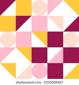 Geometric Pattern Decorative Ornament Wall Textile Fabric Background Seamless Vector Illustration White Purple Yellow