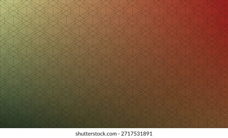 Patrón geométrico verde profundo a rico gradiente rojo abstracto
