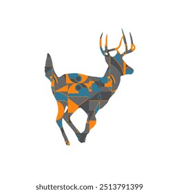 Geometric Pattern Deer Modern Artistic Wildlife Representation