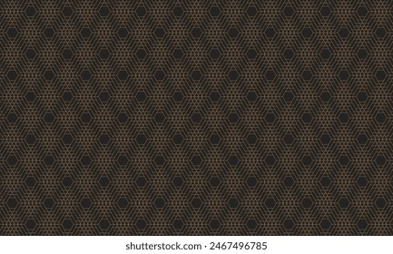 Geometric pattern design. Abstract fabric texture. Dark brown batik background.
