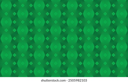 Geometric pattern design. Abstract fabric texture in gradient of green background.