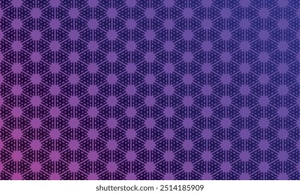Geometric pattern design. Abstract fabric textures in hexagonal deep purple background.