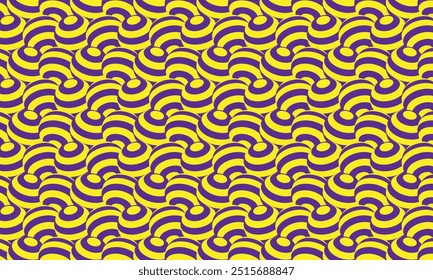 Diseño de patrón geométrico. Texturas Abstractas de la tela en el fondo amarillo y púrpura del motivo de las bolas 3D.