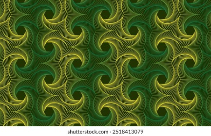 Geometric pattern design. Abstract fabric textiles in green and yellow motif background.