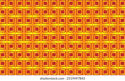 Geometric pattern design. Abstract fabric textures in red and orange bricks background.
