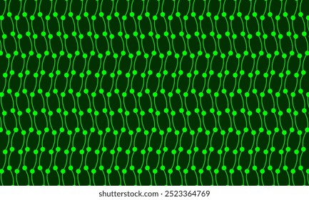 Projeto de padrão geométrico. Texturas de tecido abstratas. Motivo vinculado a ponto em plano de fundo verde-escuro.