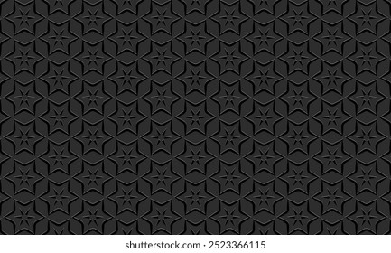 Projeto de padrão geométrico. Texturas de tecido abstratas. Motivo de papel em alto-relevo em plano de fundo escuro.