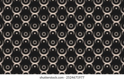 Geometric pattern design. Abstract fabric texture. Dots circle in dark background.